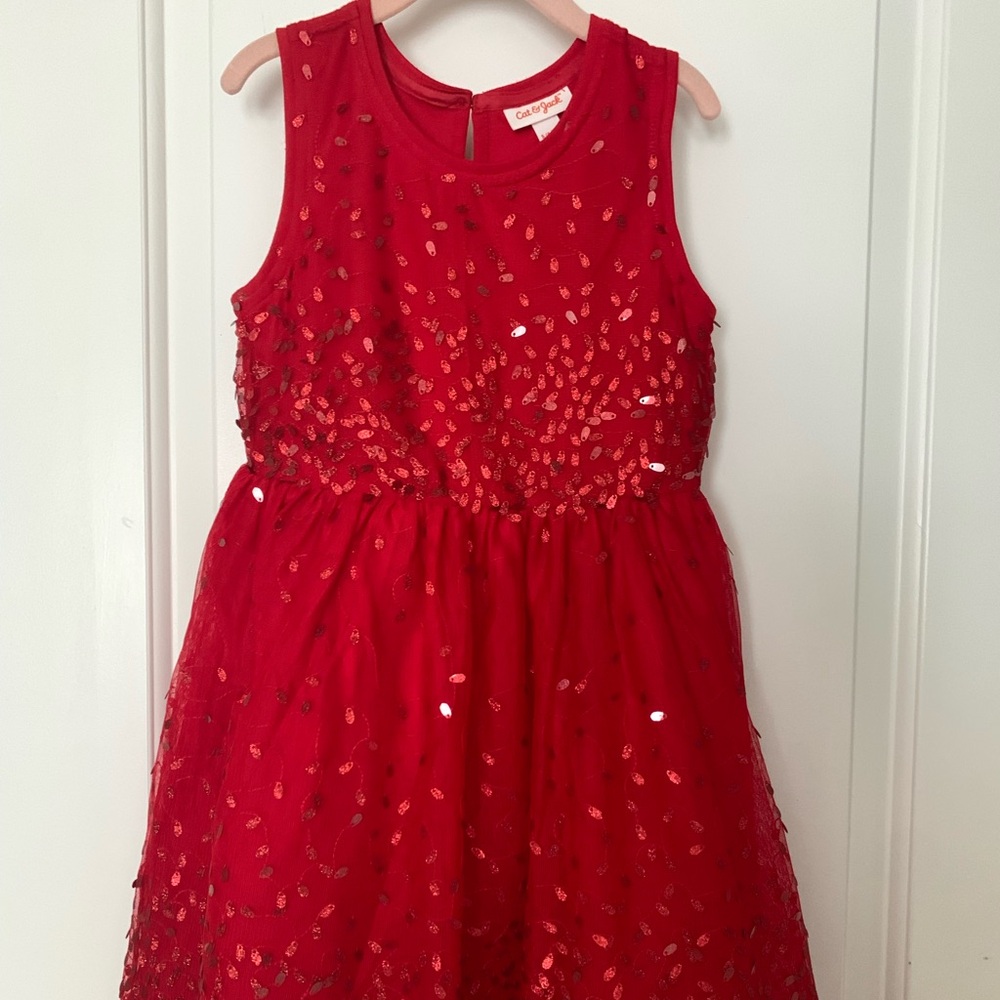 Cat & Jack red dress 6/6x